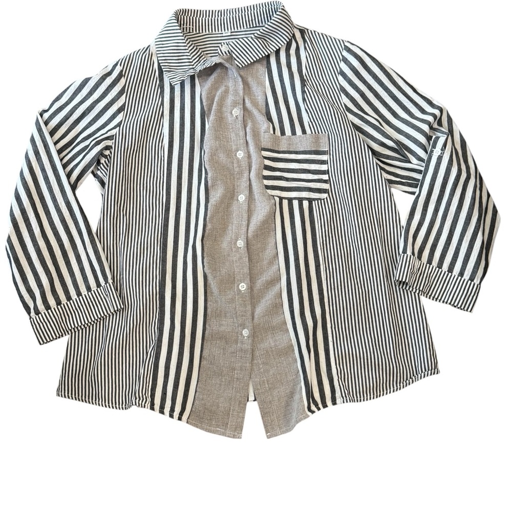 Striped Button-Up Shirt - Picture 3 of 4